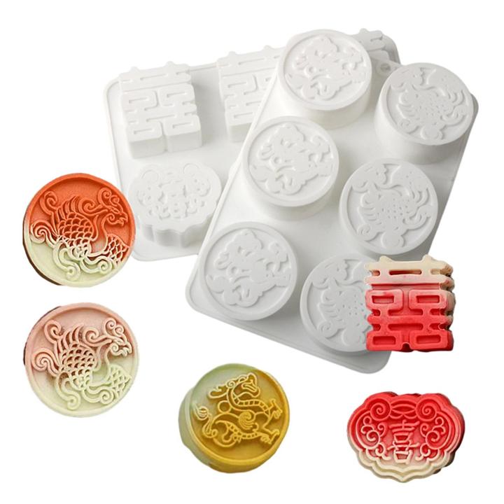 Non-stick Baking Mold 6-grid Chinese Wedding Cake Mould Non