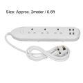 Power Strip Extension Long Cord 2500W Multi Functional with USB Port White UK Plug 110‑250V Power Strip. 