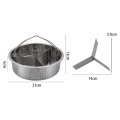 2X Separator Set Stainless Steel Steamer Basket Rack Accessories Fast Steaming Grid Basket Divider for Cooking. 
