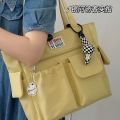 Large Capacity Bag Female Summer KoreainsSimple Versatile Handheld Shoulder Bag College Students Class Commuter Tote. 