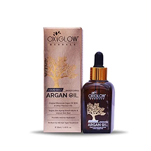 OXYGLOW HERBALS Argan Oil combines the original Moroccan argan oil with 8 other precious oils Argan Oil, Brown, 50 g | For men | For Women (FROM INDIA SAB)