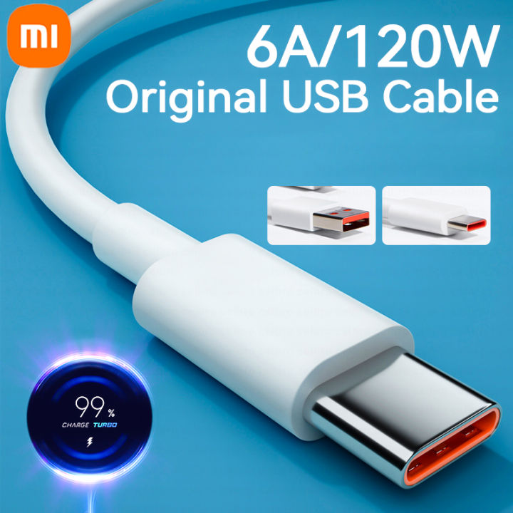 MI Xiaomi USB-C Data Cable 6A 1M Fast Charging USB Type C Cable for Xiaomi Redmi POCO Huawei Honor OPPO VIVO OnePlus Mobile Phone Charger USB C Cable