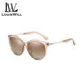 LouisWill Women's Large Frame Suntan Sunglasses With Diamond Inlay UV400 Outdoor Travel Driving Anti-Glare Sunglasses Classic Sunglasses for Women HD Vision Sunglasses. 