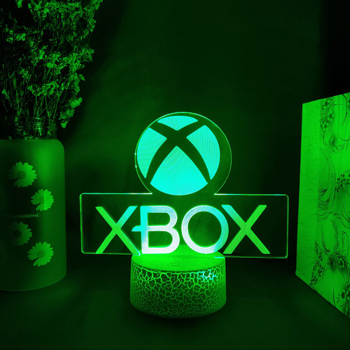 3d Led Xbox Game Icon Illusion Night Lamp Rgb Flashing Cool Desk Setup ...