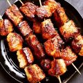 BBQ Bamboo Skewers - Brown  Wooden Skewers Pack of  Bamboo Sticks with  - Ideal for BBQ, Kebab, Cake Topper,. 
