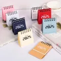 Solid Color Coil Standing Flip Desktop Calendar Daily Schedule Agenda Organizer 2024 2025 Calendar Paper Schedule Planner Mini Desk Calendar Household. 