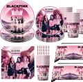 Super Star Black Pink Theme Birthday Party Decoration Korean Girl Party Supplies Pink Tablecloth Cups Balloons 9inch Plates Toy. 