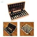 Wood Board Game Set Classic Collection Chess Set Foldable Storage Case. 