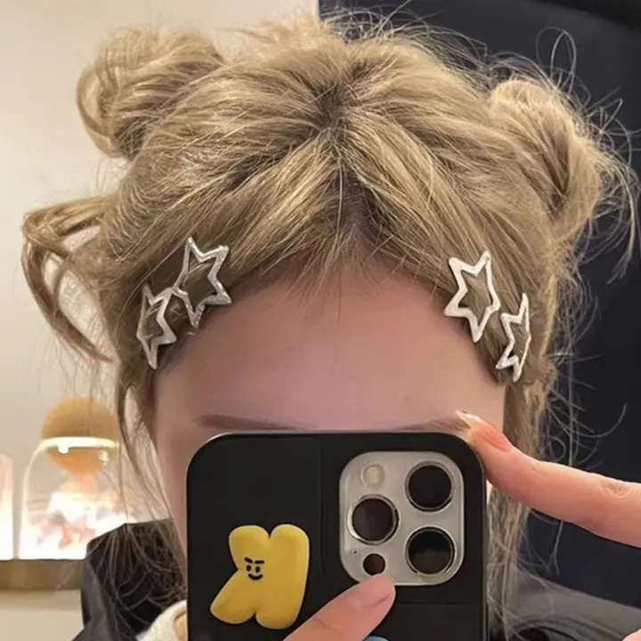 2/4Pcs%20Y2k%20Star%20Hair%20Clips%20Girl's%20Cute%20Metal%20Star%20Hair%20Clip%20Five-pointed%20Star%20Hairpins%20Hair%20Accessories%20-%20Image%204