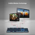Motospeed GK89 2.4GHz Wireless / USB Wired Mechanical Keyboard with LED Blue Light 104Keys Wireless Gaming Keyboard For Gamer. 