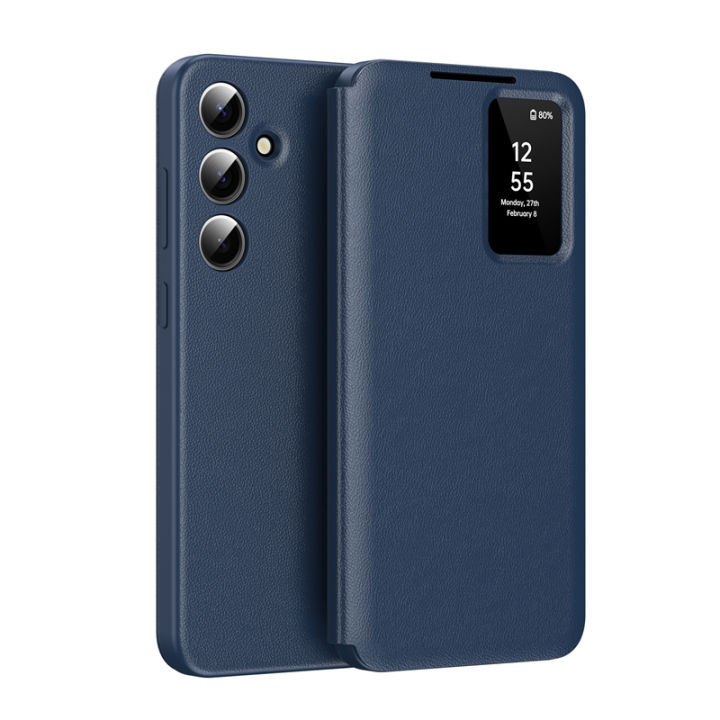 Smart%20APP%20Sleep%20Awake%20Flip%20Cover%20For%20Samsung%20Galaxy%20S25%20S24%20S23%20S22%20Ultra%20Plus%20Window%20View%20Flip-free%20Answer%20Calls%20Leather%20Cases%20-%20Image%207