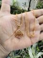Gold plated 2 mm 18/24 Inch's KERALI chain with Spider design multi stone Pendant for women and Girl. 