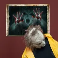 【WEJA】Creative terror effect Halloween gothic wallpaper stickers game Power Limited 3D ghost wall decor decals home decor Halloween. 