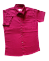 Men 's Linen Short Sleeve Shirt Casual Maroon Ash Blue CHFC. 