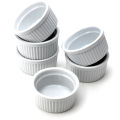 4 cups Cup cake ceramic baking cup ceramic baking tray Ceramic Baking Cups for Creme Brulee Custard Dessert Dishes snack baking cup White- 3.5 Inches. 