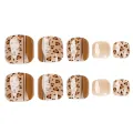 24Pcs/Box Fake Toenails French Line Glitter False Toe Nails Art Detachable Press On Toenails Acrylic Manicure Toe Tip ZHANGNA. 