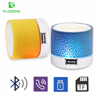Bluetooth Mini Speaker Wireless Speaker Colorful LED TF Card USB ...