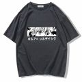 Summer Short Sleeve Anime Full Time Hunter Loose Casual Print SportsTT-shirt round Neck Couple Men's Couple T-shirt. 