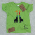 giraffe  cartoon Printed Summer Casual kids short Sleeve T-shirts  Fashion for children both girls and boys. 