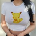 Women's T shirts summer 2023 Harajuku Y2K anime sexy Pokémon clothing kawaii clothes T shirt fashion Pikachu crop top new tops. 
