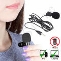 Mic 3.5mm Jack Tie Clip PC Laptop Recording Clip-on Lavalier External Microphone. 