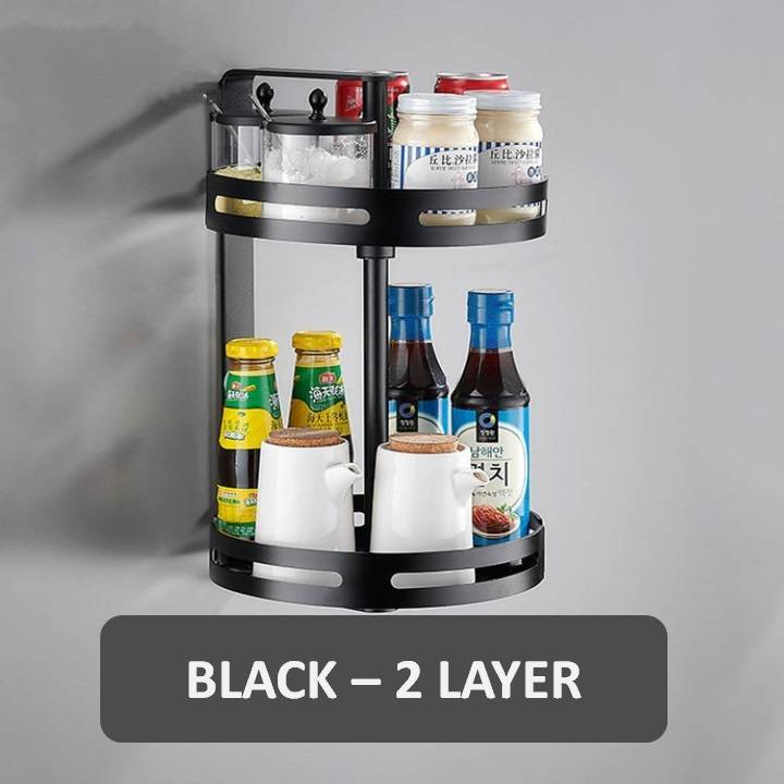 2 Layer wall mount spice rack, wall mount kitchen rack, | Daraz.lk