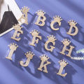 Fashion Crown 26 Initial Letters A to Z Crystal Rhinestone Brooch Pins for Women Wedding Dress Lapel Collar Pin Jewelry CVFHHH. 