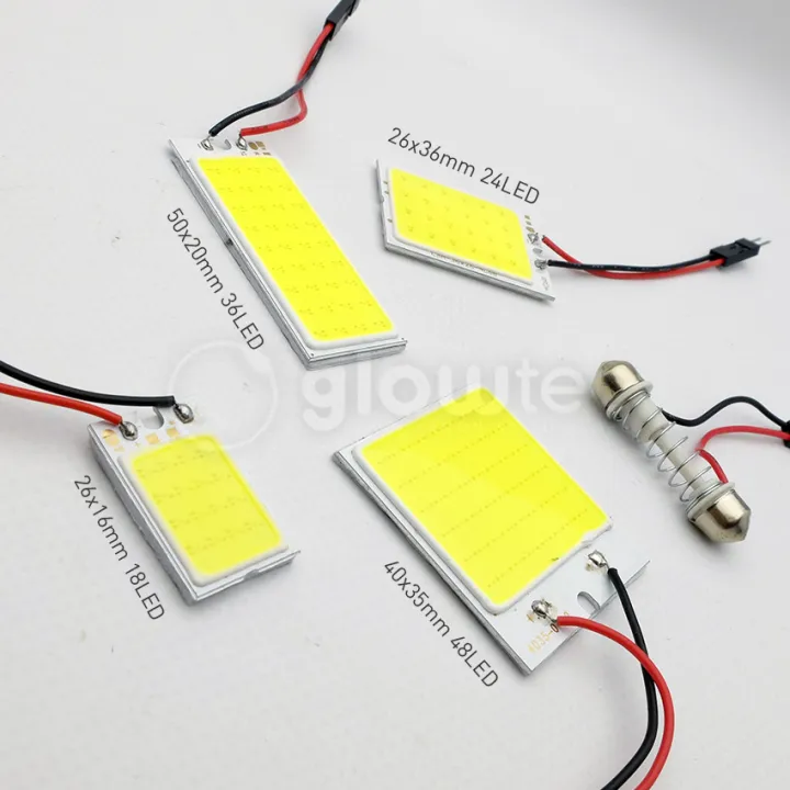 1pc%2018%2024%2036%2048%20Smd%20Cob%20Led%20Panel%20Car%20Auto%20Bulb%20Dome%20Festoon%20Ba9s%203adapter%20Dc%2012v%20Glowtec%20-%20Image%203