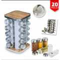 20PCS Spice Jar Set Glass Bottle Stainless Steel Spice Tins Spice Storage Container Cans Kitchen Pepper Seasoning Storage Tools. 