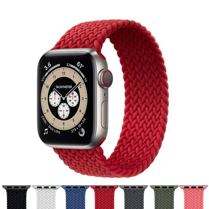 Nylon Braided Belt Compatible with i Watch Band 7 6 SE 5 4 3 2 1 Solo Loop Elastic Belt Band Bracelet i  Watch Series 38mm 42mm 40mm 44mm 41mm 45mm