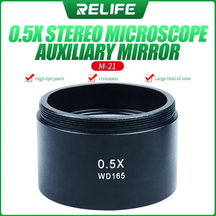 RELIFE%200.5X%200.7X%20Trinocular%20Stereo%20Zoom%20Microscope%20Barlow%20Glass%20Lens%20Thread%2048mm%20Microscope%20Auxiliary%20Lens%20Objective%20Glass%20Lens%20-%20Image%202
