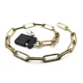 Chain Lock With Padlock Yellow Galvanised. 