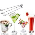 3 Pcs Extra Long Stainless Steel Mixing Spoons Spiral Pattern Bar tail Shaker Spoon Bare Stirring Spoon for Tea Coffee Ice Cream Juice Drink Milkshakes. 
