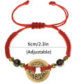 Lucky Red String Feng Shui Copper Bracelet Bangle Handmade Adjustable Attract Wealth Bracelet for Women Men. 