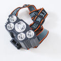 T21 5LED With Built-in 18650 Battery USB Rechargeable Portable Flashlight Lantern Headlamp Outdoor Camping Headlight. 
