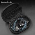 For BA10 AS10 ES4 KZ Earphones Oval Storage Bag Wired Headphones Luxury PU Zipper Storage Box Portable Hold Case Container for iPhone. 