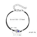 Rinhoo New Fashion Handmade Vintage Rhinestone Palm Blue Evil Eye Pendant Link Chain Bracelet For Women Men Good Luck Bracelet. 