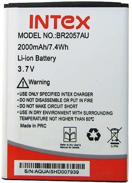 Intex Replacement BATTERY FOR INTEX AQUA i5 HD BR2057AU 2000mAh