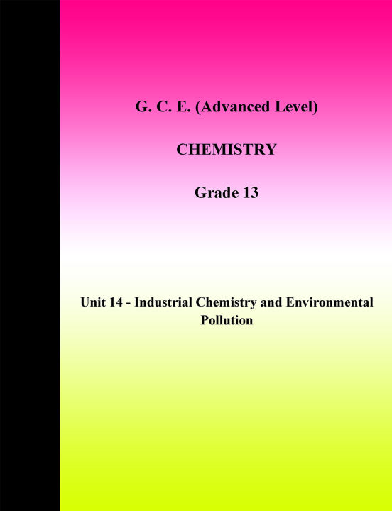 Unit 14 - Advanced Level Chemistry Resource Book - English Medium