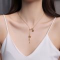 OYJR Kalung Titanium Anti Karat Original Stainless Steel Necklace For Women Gold 18K Plated Choker Jewellery Accessories Butterfly Flower Pendant Birthday Gift for Girls. 
