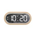 Beech wood dual alarm USB clock LED brightness. 