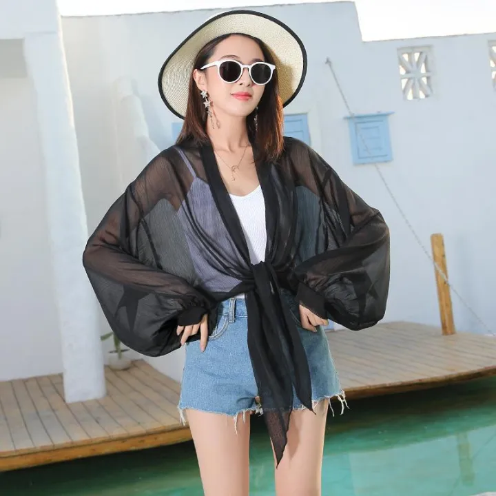 Shawl%20Summer%20with%20Skirt%20Outer%20Wear%20Cardigan%20Very%20Fairy%20Blouse%20Chiffon%20Sun%20Protection%20Clothing%20Short%20plus%20Size%20Thin%20Coat%20All-Matching%20-%20Image%202