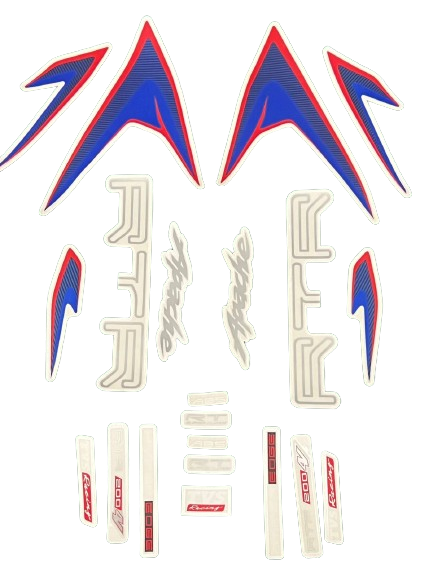 Tvs Apache Rtr 200 4v Blue Bike Full Sticker KIt