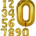 32" Foil Numbers Gold Balloon Numbers 0 - 9 Birthday Party. 