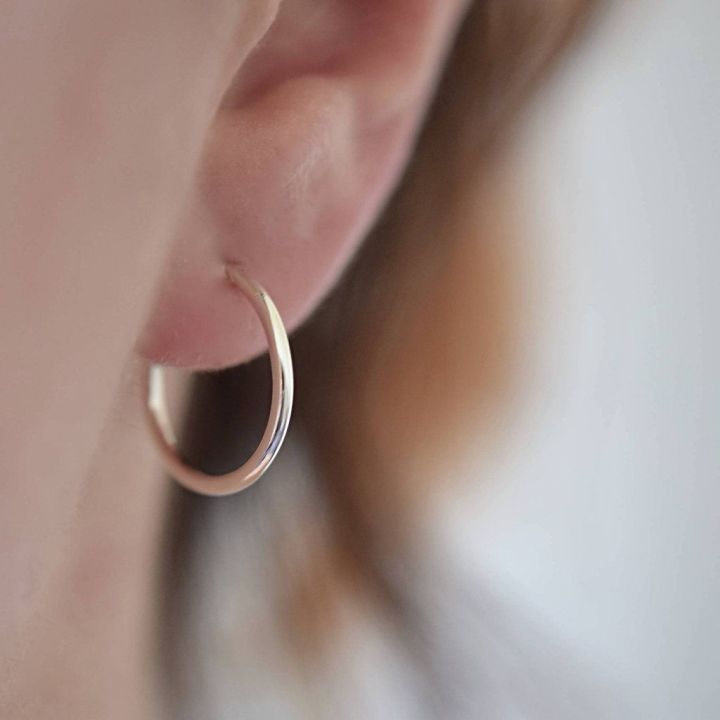 Ladies Earrings Circle Hoop Earrings 1.5cm gold or silver