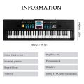 MQ 61 Keys Electronic Piano Digital Music Electronic Keyboard Musical Instrument Gift with Microphone for Kids Beginners. 