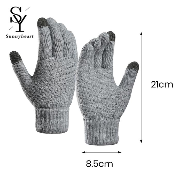 Sunnyheart%20Winter%20Knitted%20Gloves%20Stylish%20Touch%20Screen%20Winter%20Gloves%20for%20Women%20Men%20Warm%20Windproof%20Fashionable%20Knitted%20Gloves%20with%20Ribbed%20Cuffs%20Thick%20Plush%20Lining%20Gloves%20-%20Image%204