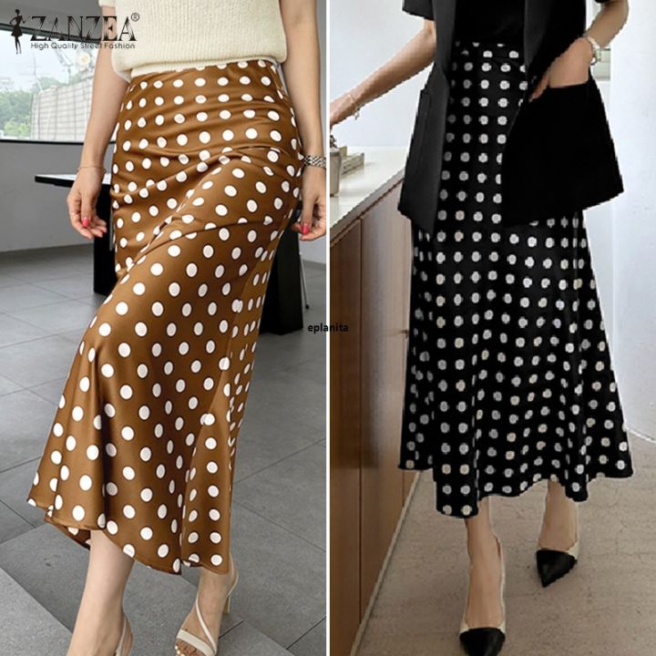(%20)%20ZANZEA%20Korean%20Style%20Women's%20Skirts%20Office%20OL%20Elegant%20High%20Waist%20Polka%20Dots%20Midi%20Fishtail%20Overskirts%20-%20Image%207