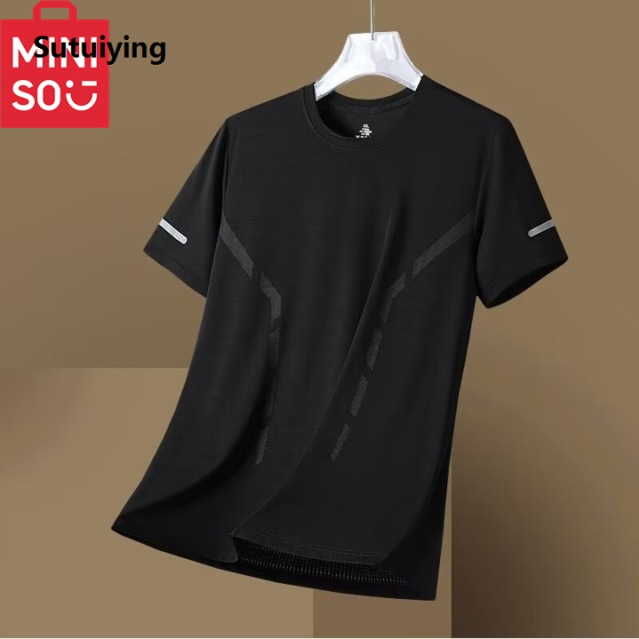 Sutuiying%202025%20New%20MINISO%20Ice%20Silk%20Short%20Sleeve%20T-shirt%20for%20Men's%20New%20Thin%20Breathable%20Quick%20Drying%20Large%20Mesh%20Ice%20Feel%20Quick%20Drying%20Clothes%20-%20Image%203