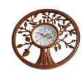 Saikon Quartz Clock wood Colour Analog Tree Wall Clock s-717 Made In India 40cm. 